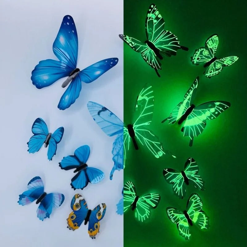 Pack of 12 Pc 3D Simulated Wall Stickers Decoration Butterfly Magnets Fridge