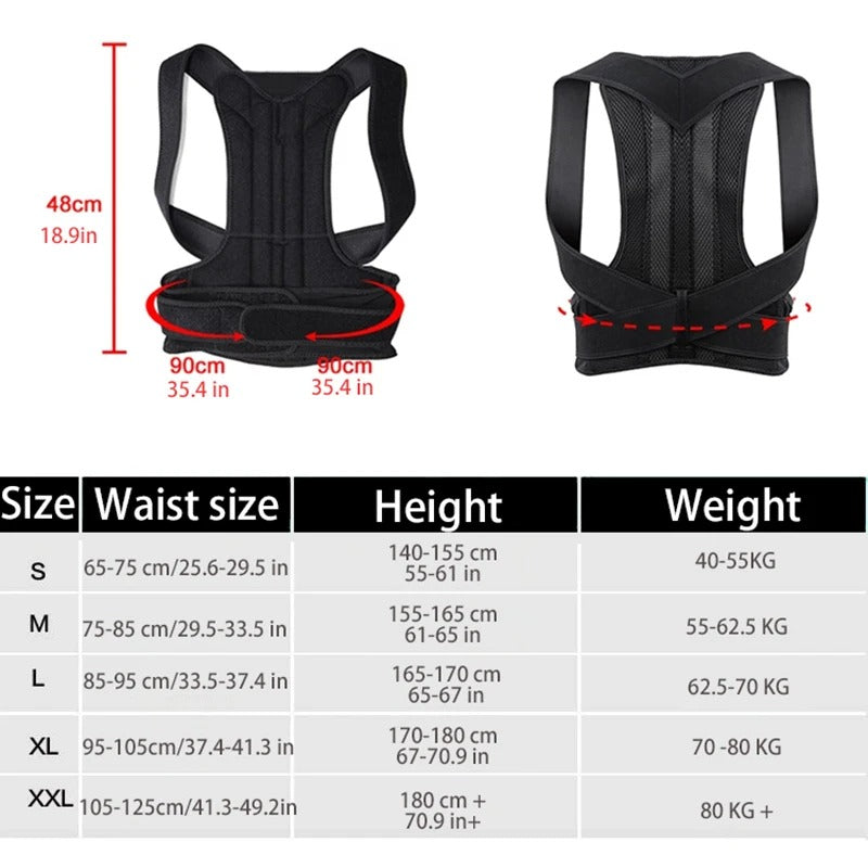 Adjustable Posture Back Belt, Posture Corrector Belt For Men And Women, Back Support And Shoulder Belt